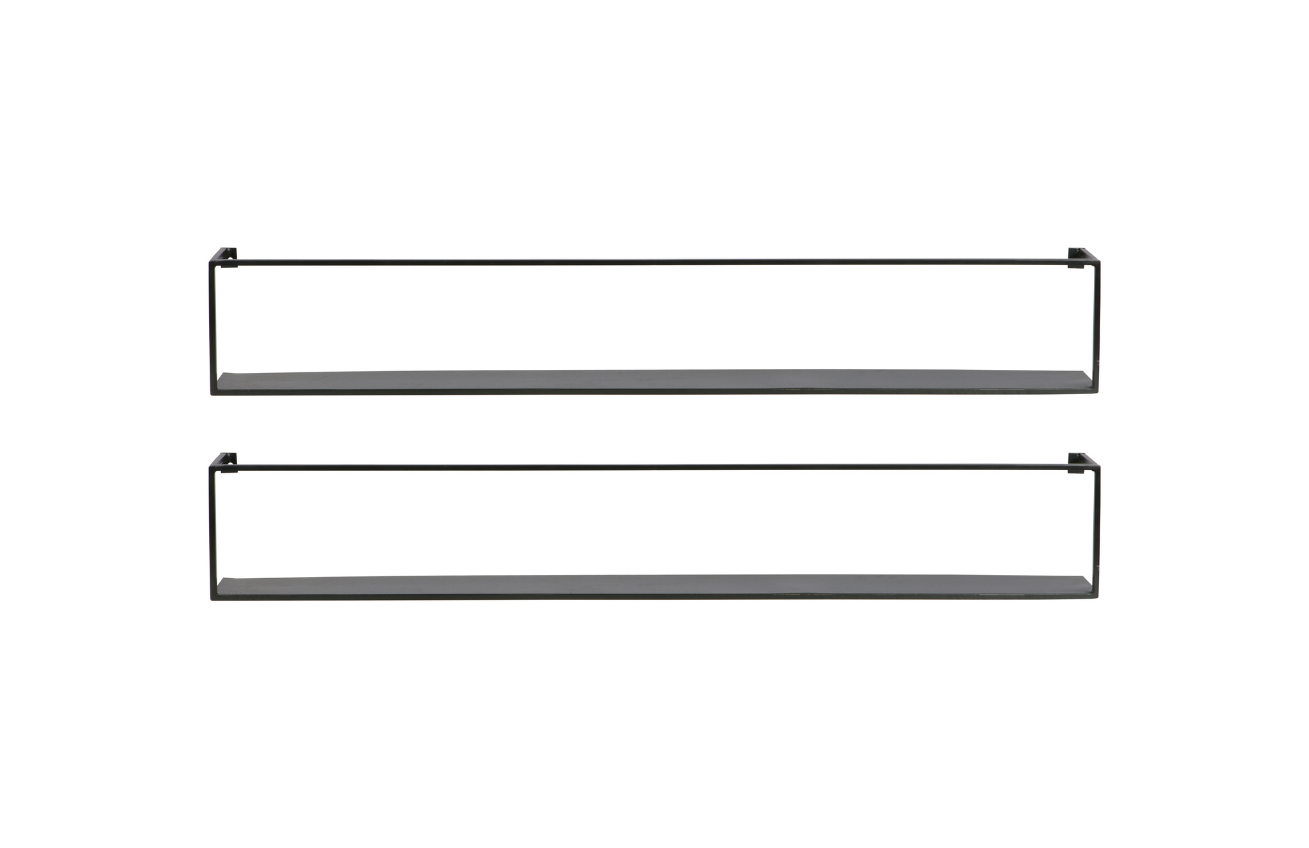 Hoorns Set dvou černých kovových polic Mirtl 100 cm Hoorns