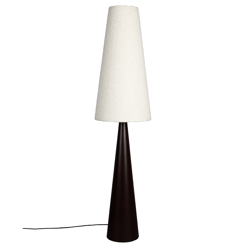 Tmavě hnědá kovová stojací lampa DUTCHBONE MIKI 166 cm Dutchbone