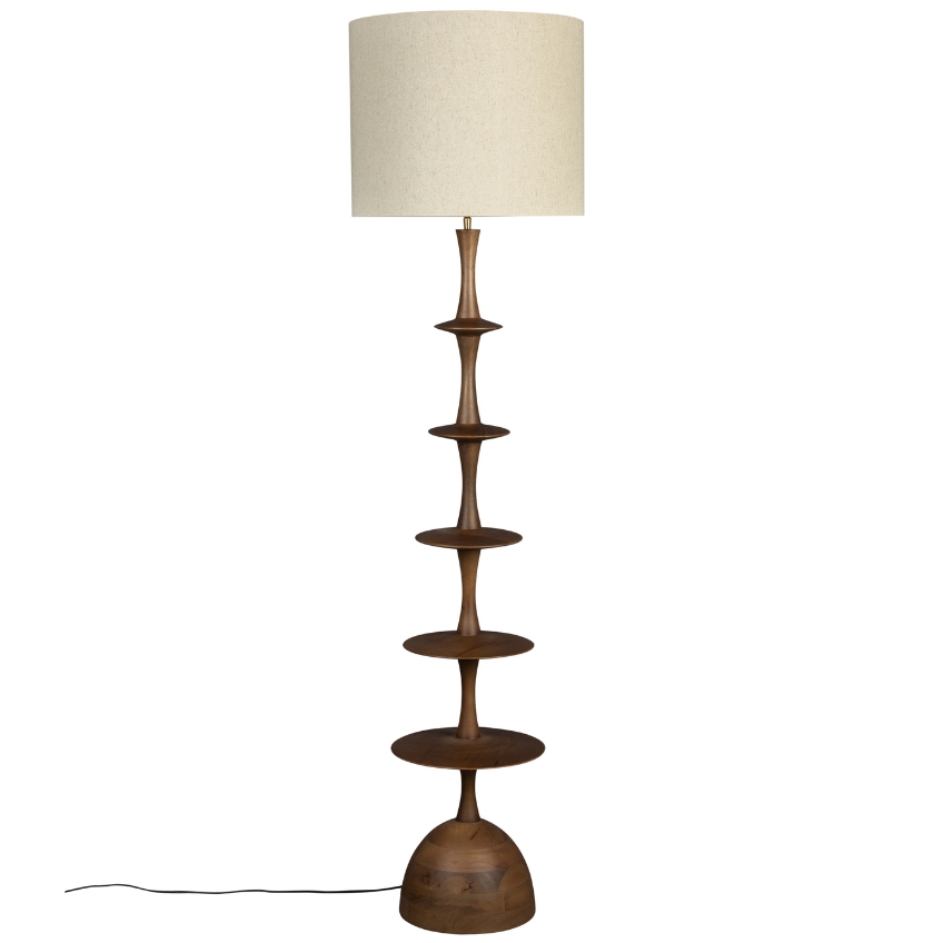 Hnědá mangová stojací lampa DUTCHBONE CATH 179 cm Dutchbone