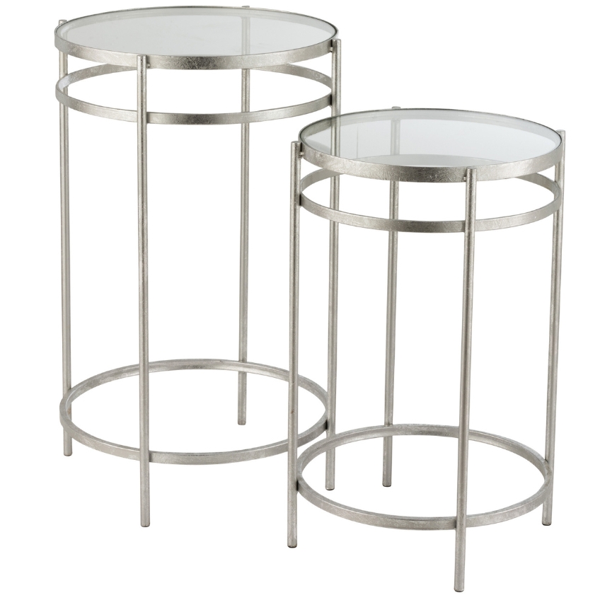 Set dvou stříbrných odkládacích stolků J-line Magus 42