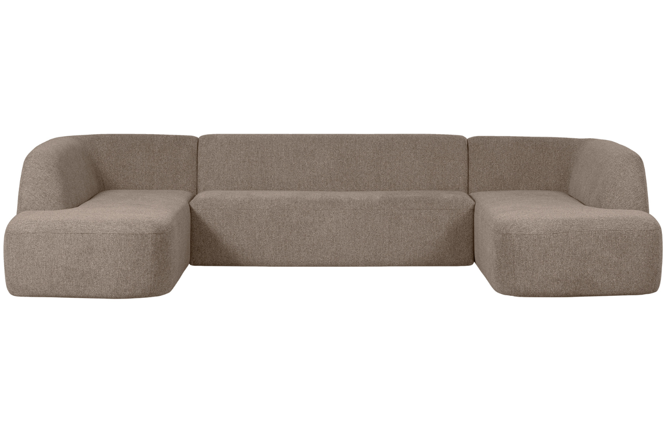 Hoorns Hnědá čalouněná rohová pohovka do "U" Amir 339 cm Hoorns