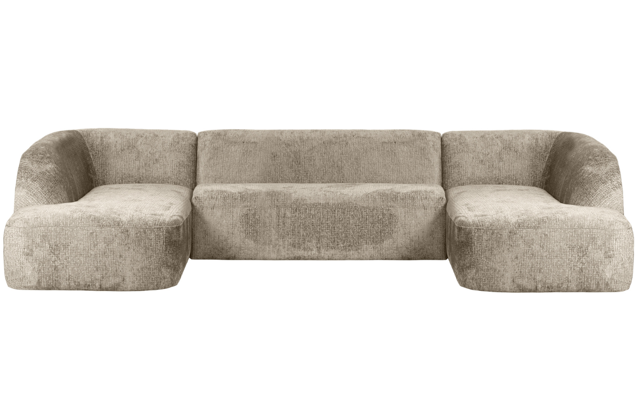 Hoorns Světle béžová čalouněná rohová pohovka do "U" Amir 339 cm Hoorns