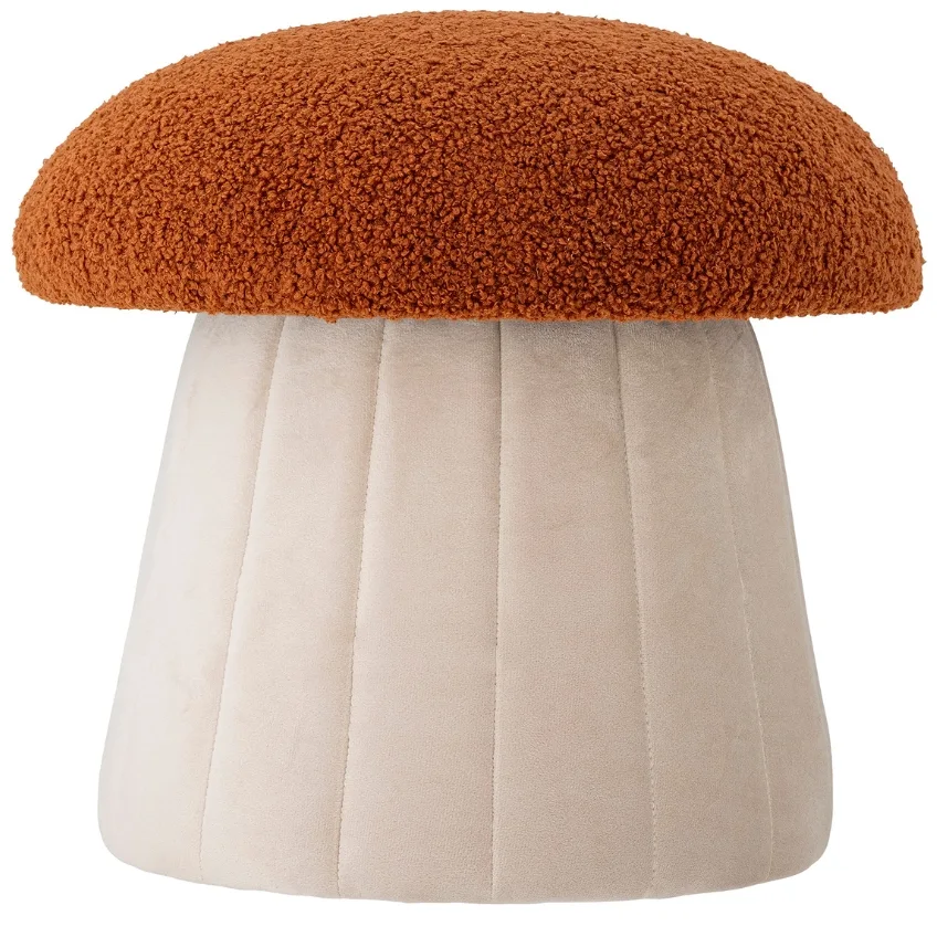 Bloomingville Červeno-béžový čalouněný puf Bertil 37 cm