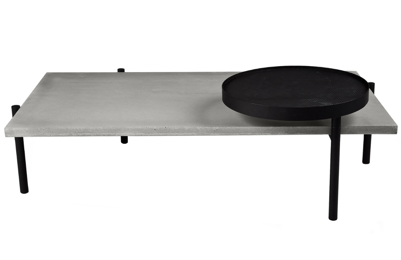 Šedý betonový konferenční stolek Lyon Béton Twist 136 x 80 cm Lyon Béton