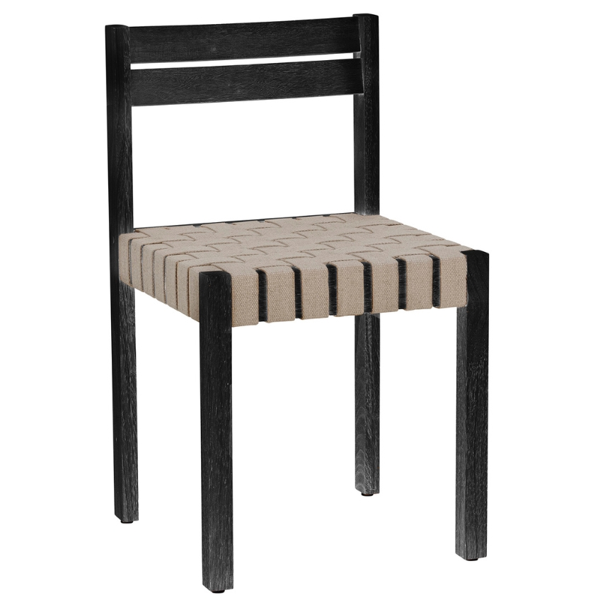 Černá dřevěná jídelní židle Bloomingville Maron s výpletem Bloomingville