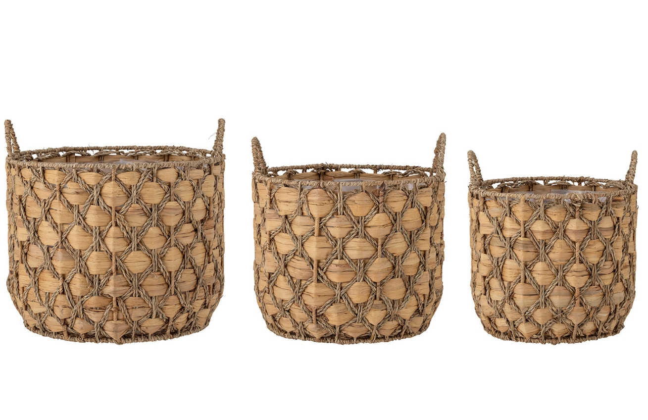 Set tří úložných košů z přírodních vláken Bloomingville Joleen 37/33/29 cm Bloomingville