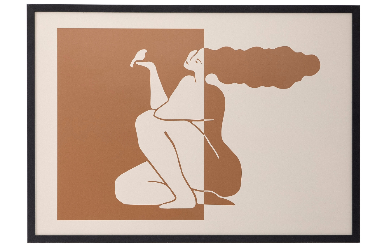 Béžovo-hnědý obraz Bloomingville Madelein 44 x 61 cm Bloomingville