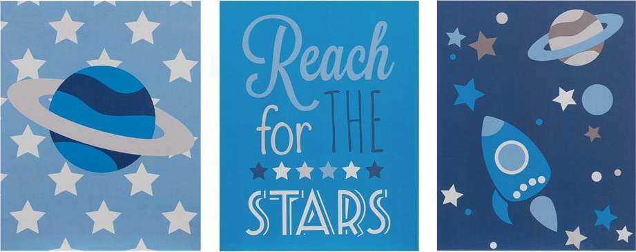 Dětské obrázky v sadě 3 ks 16x20 cm Reach for the Stars – Premier Housewares Premier Housewares