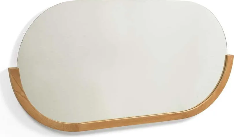 Nástěnné zrcadlo s dřevěným rámem 96x55 cm Rokia – Kave Home