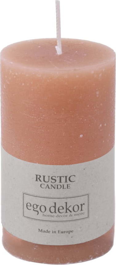 Pudrově růžová svíčka Rustic candles by Ego dekor Rust