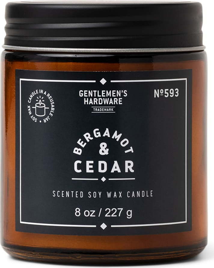 Vonná sojová svíčka doba hoření 48 h Bergamot & Cedar – Gentlemen's Hardware Gentlemen's Hardware
