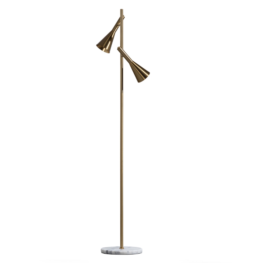 Hoorns Zlatá kovová stojací lampa Dibie 158 cm Hoorns