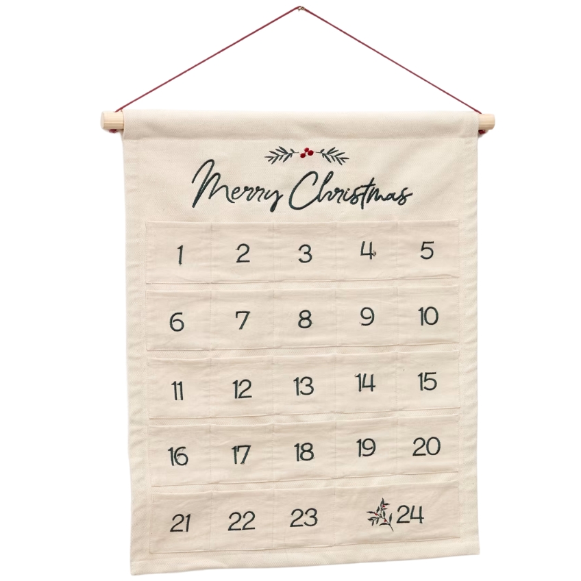 Béžový bavlněný adventní kalendář Kave Home Uarda 75 x 56 cm Kave Home
