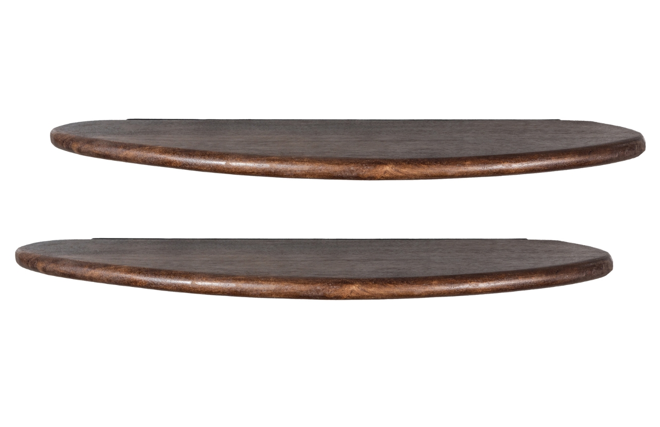 Hoorns Set dvou nástěnných ořechových polic Ivy 50 cm Hoorns