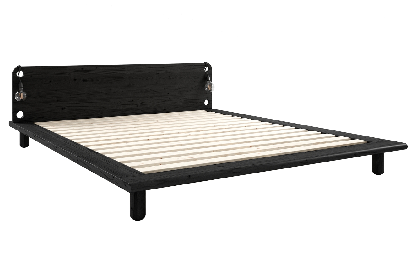 Černá dřevěná dvoulůžková postel Karup Design Peek 180 x 200 cm Karup Design