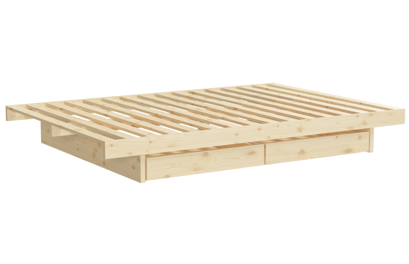 Dřevěná dvoulůžková postel Karup Design Kanso 160 x 200 cm s úložným prostorem Karup Design