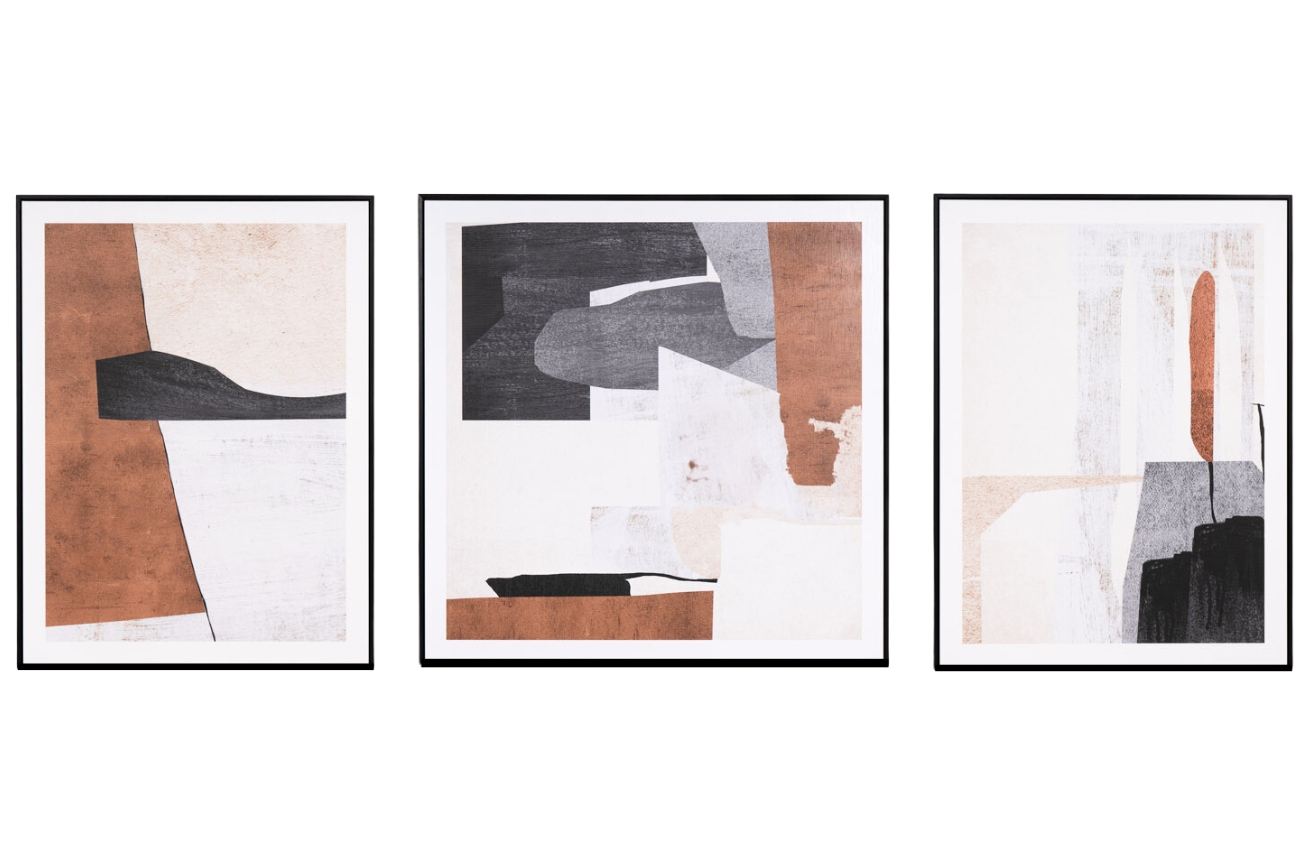 Set tří abstraktních obrazů Somcasa Rocs Somcasa