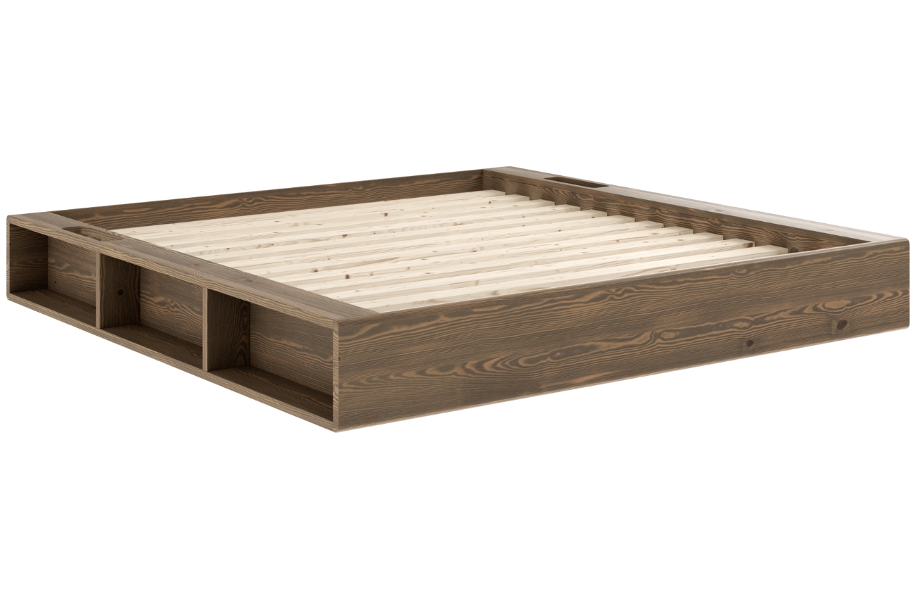 Hnědá dřevěná dvoulůžková postel Karup Design Ziggy 160 x 200 cm Karup Design