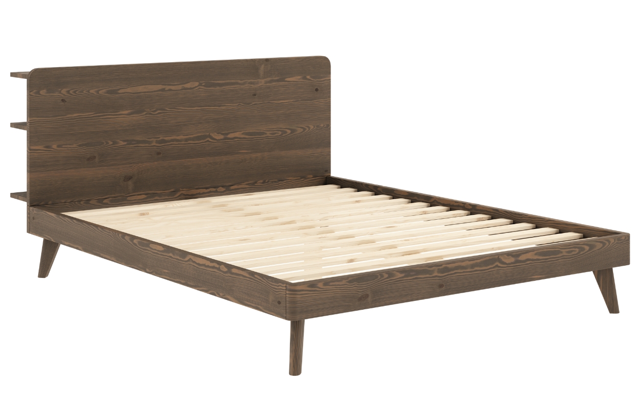 Hnědá dřevěná dvoulůžková postel Karup Design Retreat 160 x 200 cm Karup Design