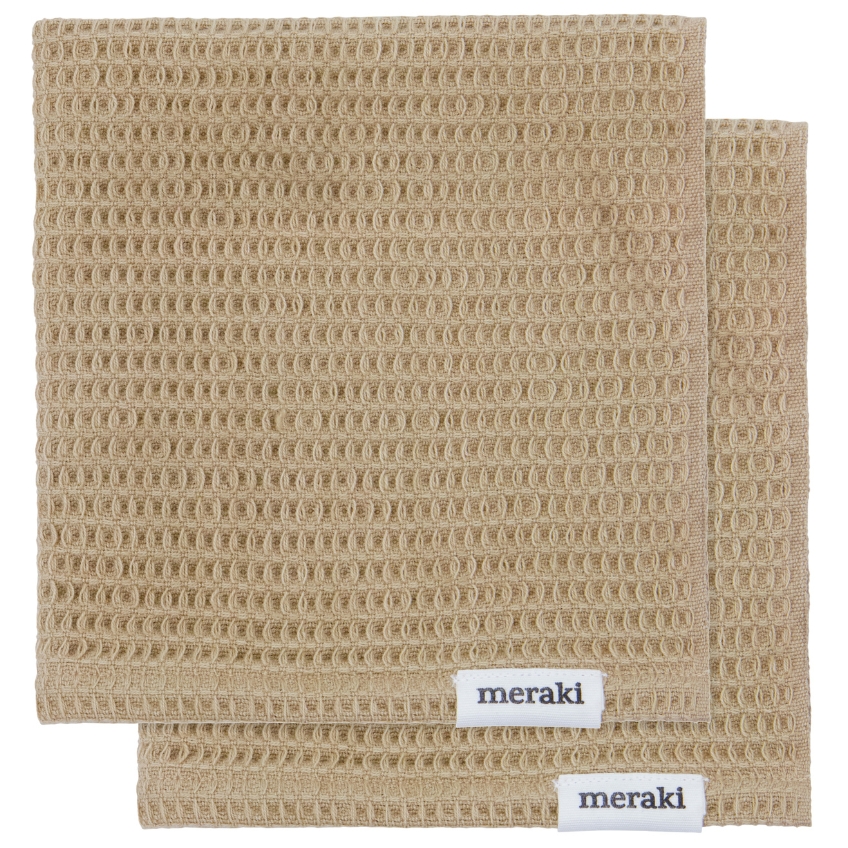 Sada dvou béžových bavlněných utěrek Meraki Pumila 30 x 30 cm Meraki