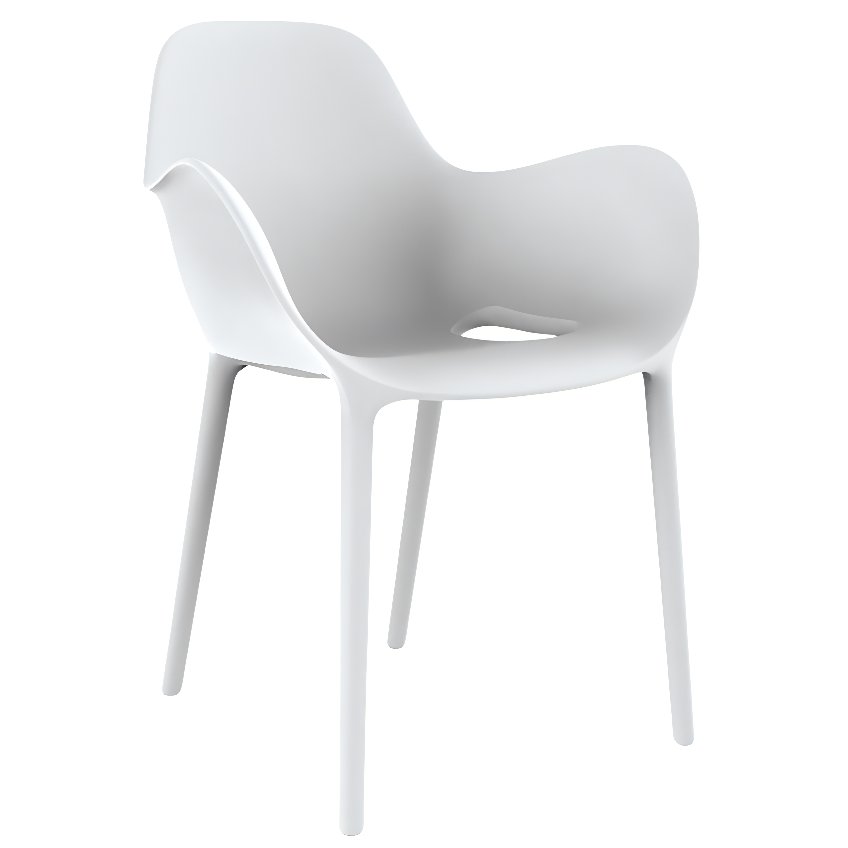 VONDOM Bílá plastová jídelní židle SABINAS VONDOM