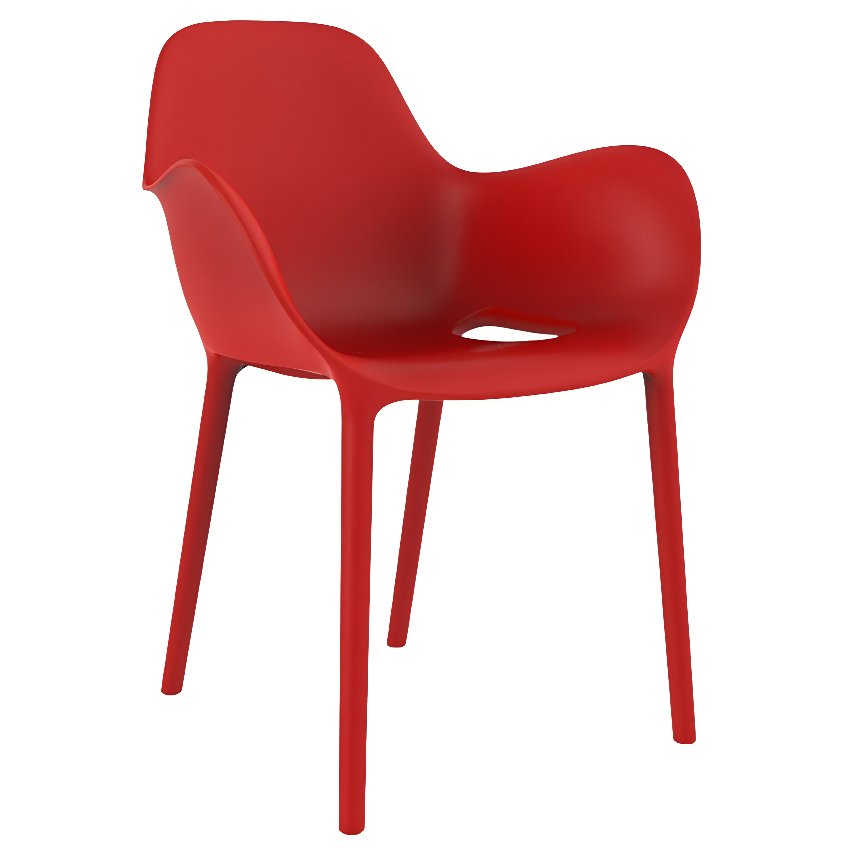 VONDOM Červená plastová jídelní židle SABINAS VONDOM