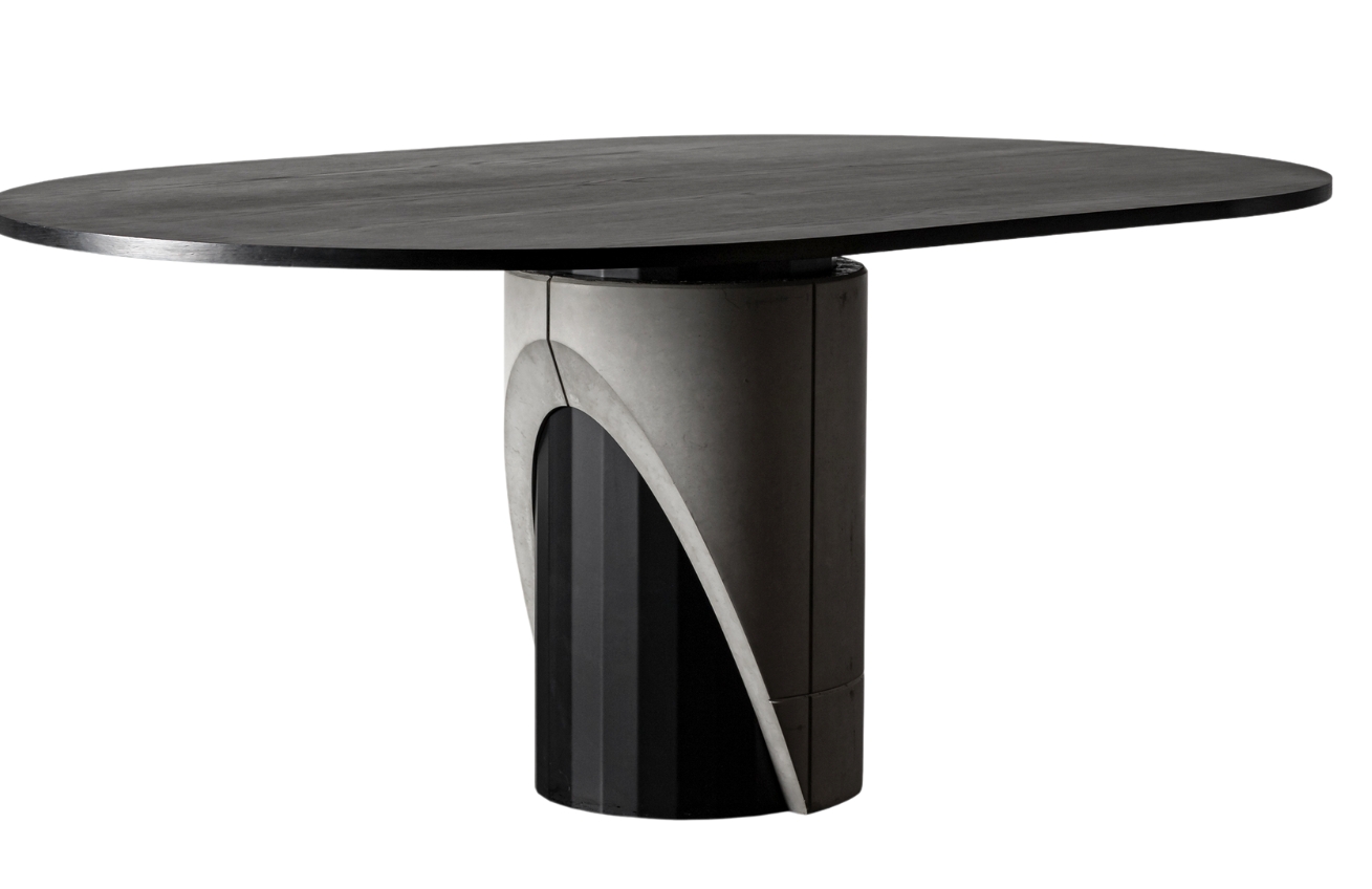 Černý dubový jídelní stůl Lyon Béton Sharp 180 x 120 cm Lyon Béton