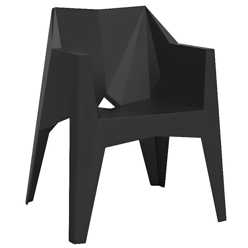 VONDOM Černá plastová jídelní židle VOXEL s područkami VONDOM