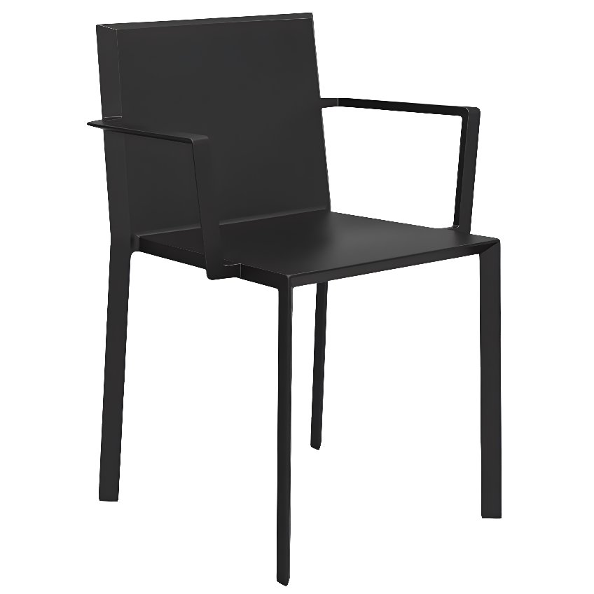 VONDOM Černá plastová jídelní židle QUARTZ s područkami VONDOM