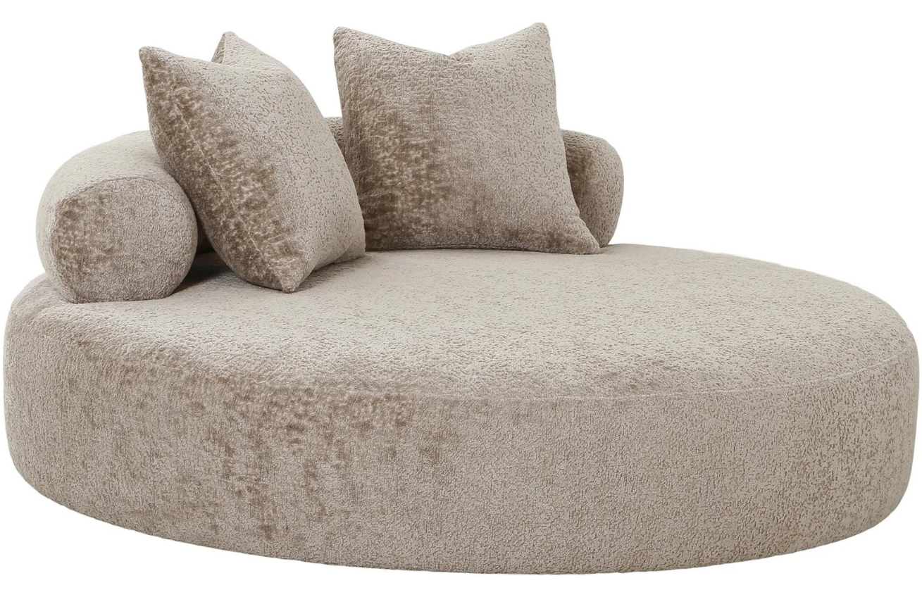 Nordic Living Béžová čalouněná lenoška Karro 160 cm Nordic Living