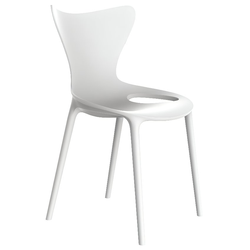 VONDOM Bílá plastová jídelní židle LOVE VONDOM