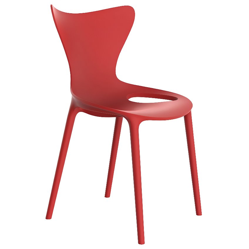 VONDOM Červená plastová jídelní židle LOVE VONDOM
