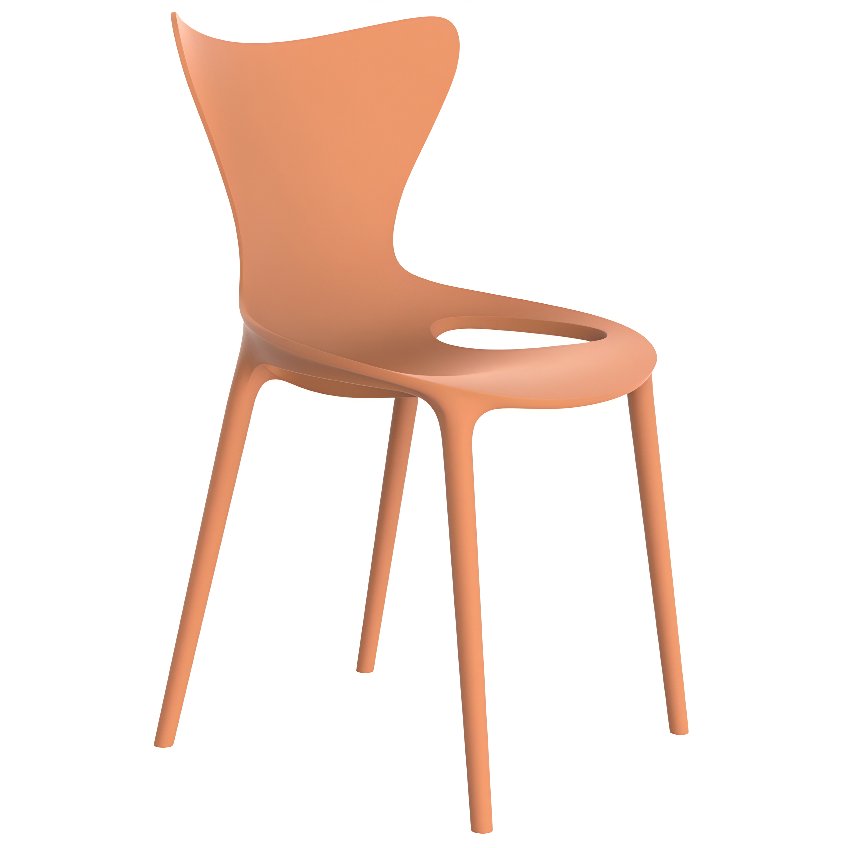 VONDOM Oranžová plastová jídelní židle LOVE VONDOM