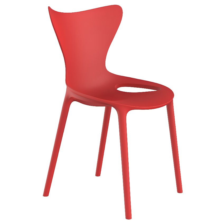 VONDOM Červená plastová dětská jídelní židle LOVE MINI VONDOM