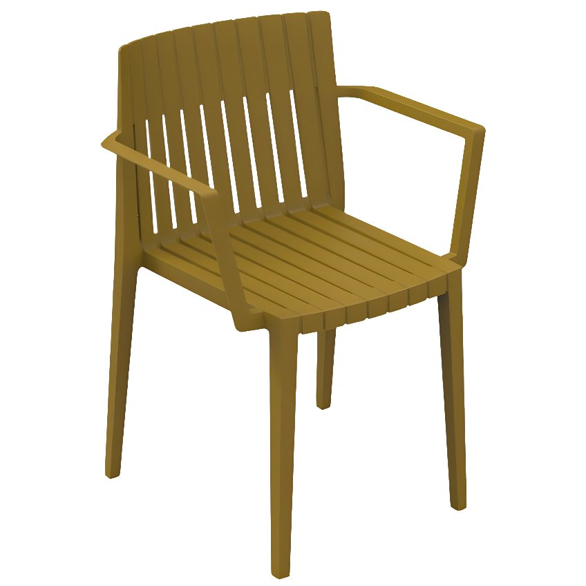 VONDOM Hořčicově žlutá plastová zahradní židle SPRITZ s područkami VONDOM