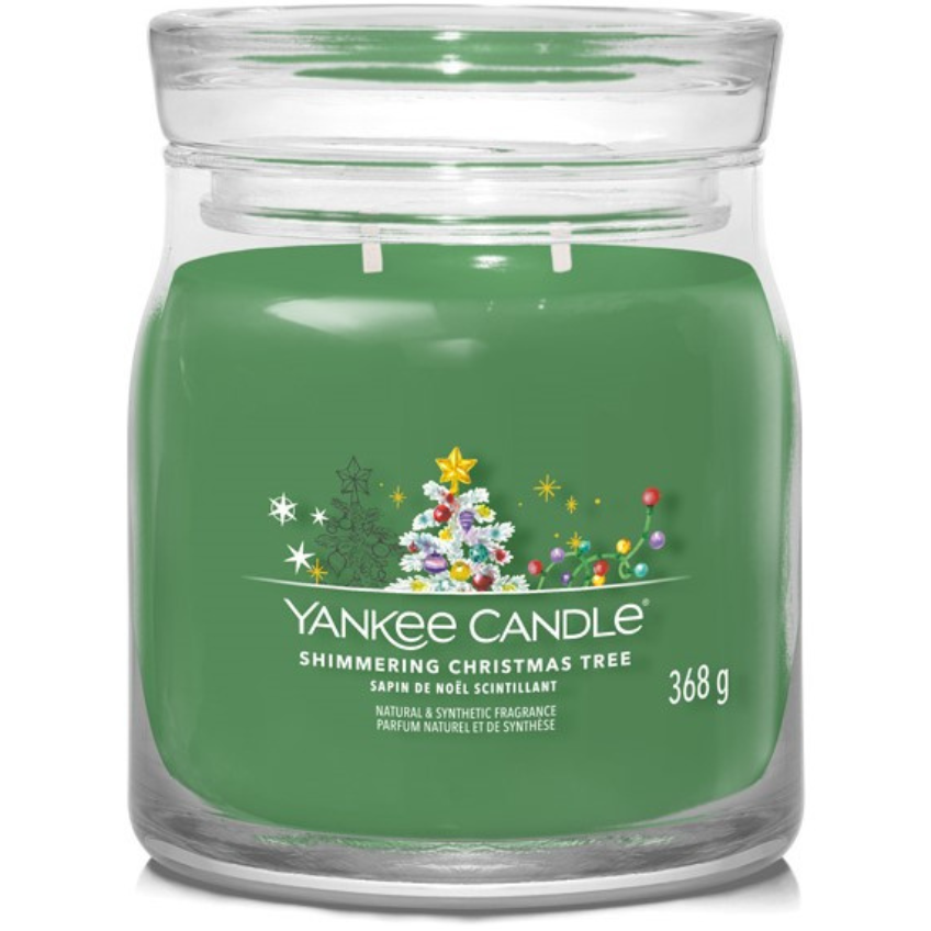 Střední vonná svíčka Yankee Candle Shimmering Christmas Tree Signature Yankee Candle