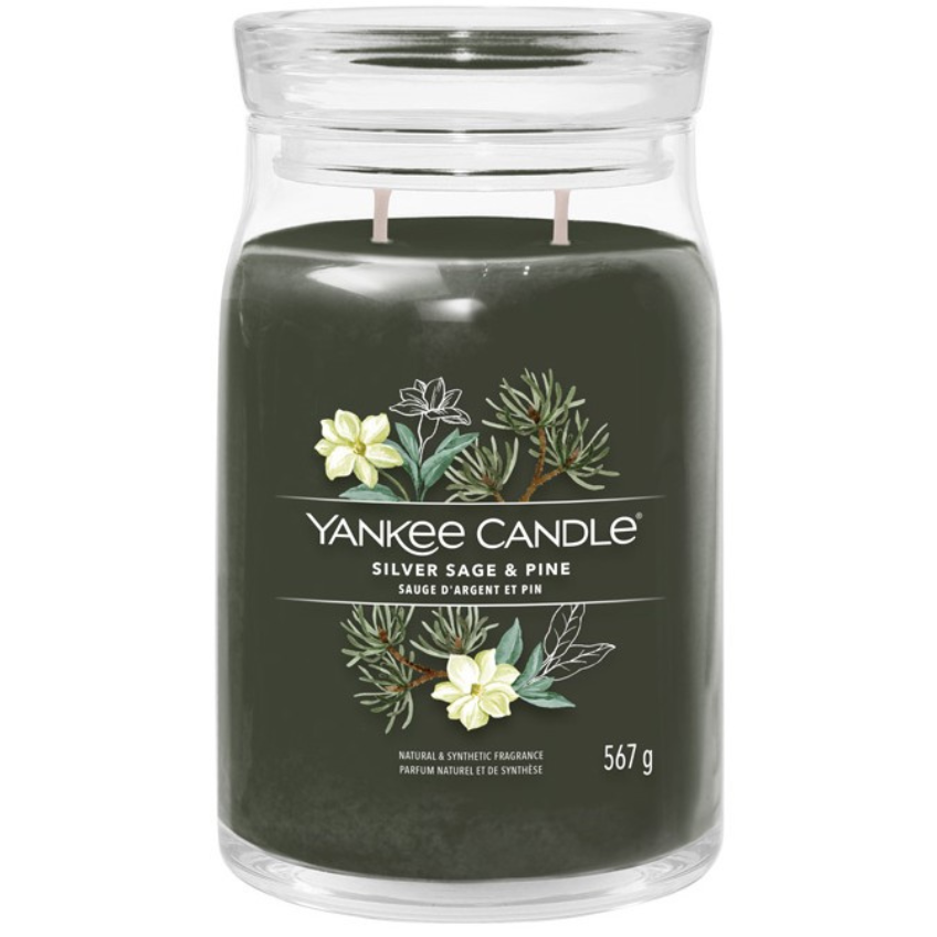 Velká vonná svíčka Yankee Candle Silver Sage & Pine Signature Yankee Candle