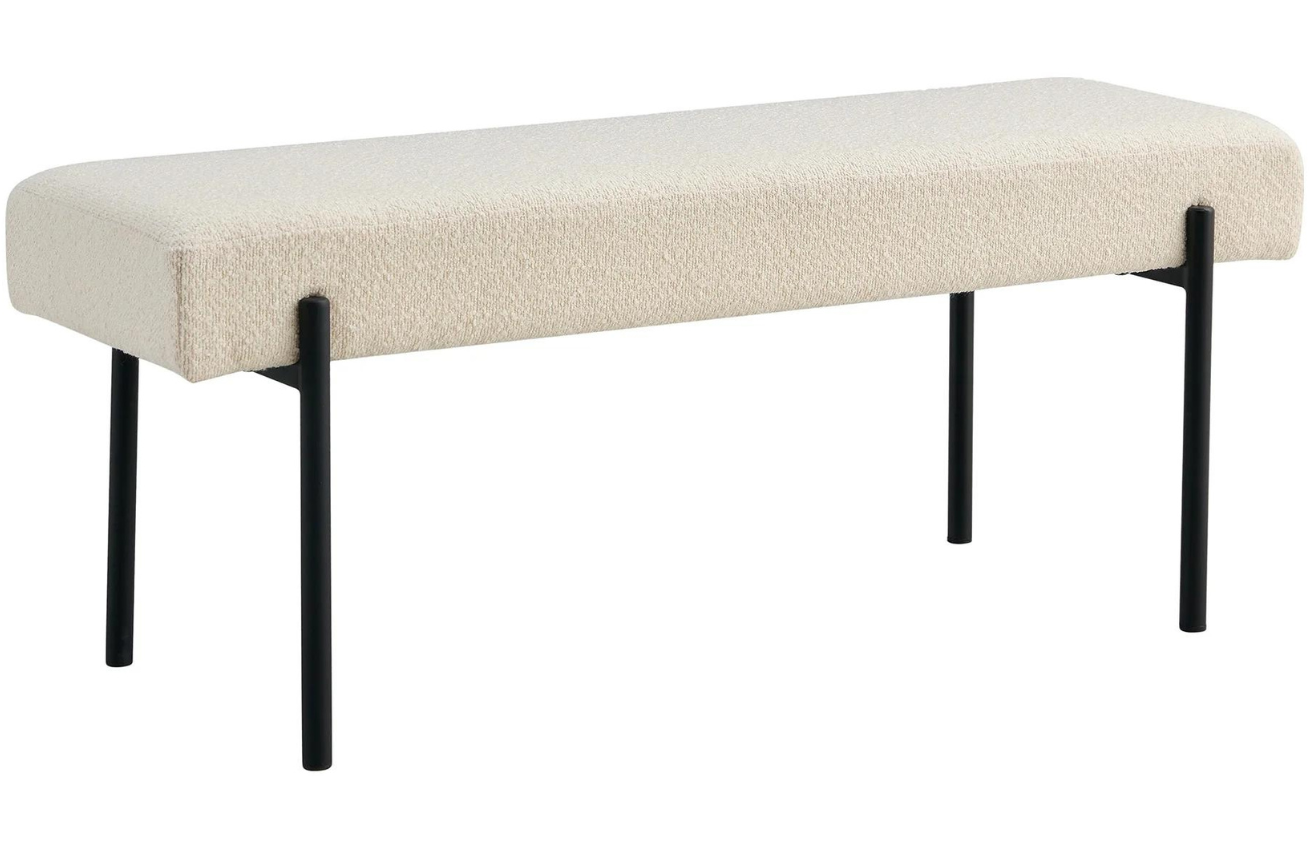 Nordic Living Krémově bílá bouclé lavice Swipper 100 cm Nordic Living