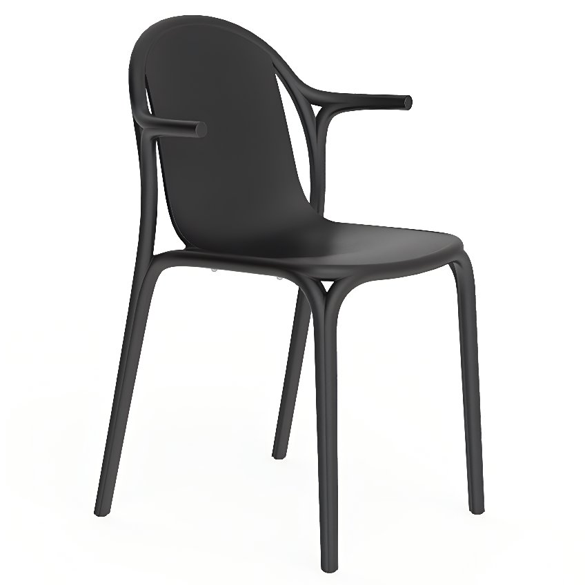 VONDOM Černá plastová jídelní židle BROOKLYN s područkami VONDOM