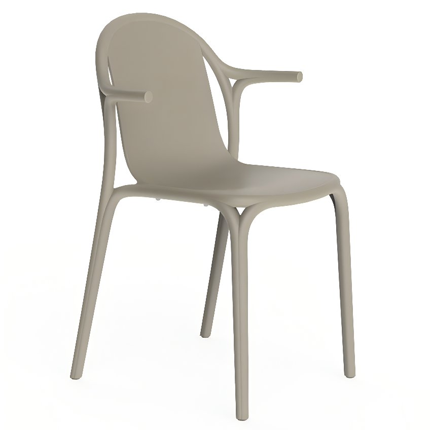 VONDOM Béžová plastová jídelní židle BROOKLYN s područkami VONDOM