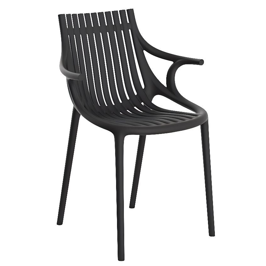 VONDOM Černá plastová zahradní židle IBIZA s područkami VONDOM