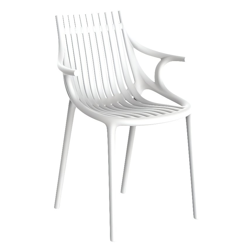 VONDOM Bílá plastová zahradní židle IBIZA s područkami VONDOM