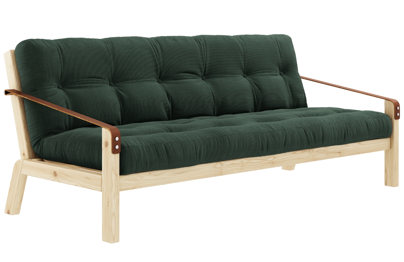 Tmavě zelená manšestrová trojmístná rozkládací pohovka Karup Design Poetry 204 cm Karup Design