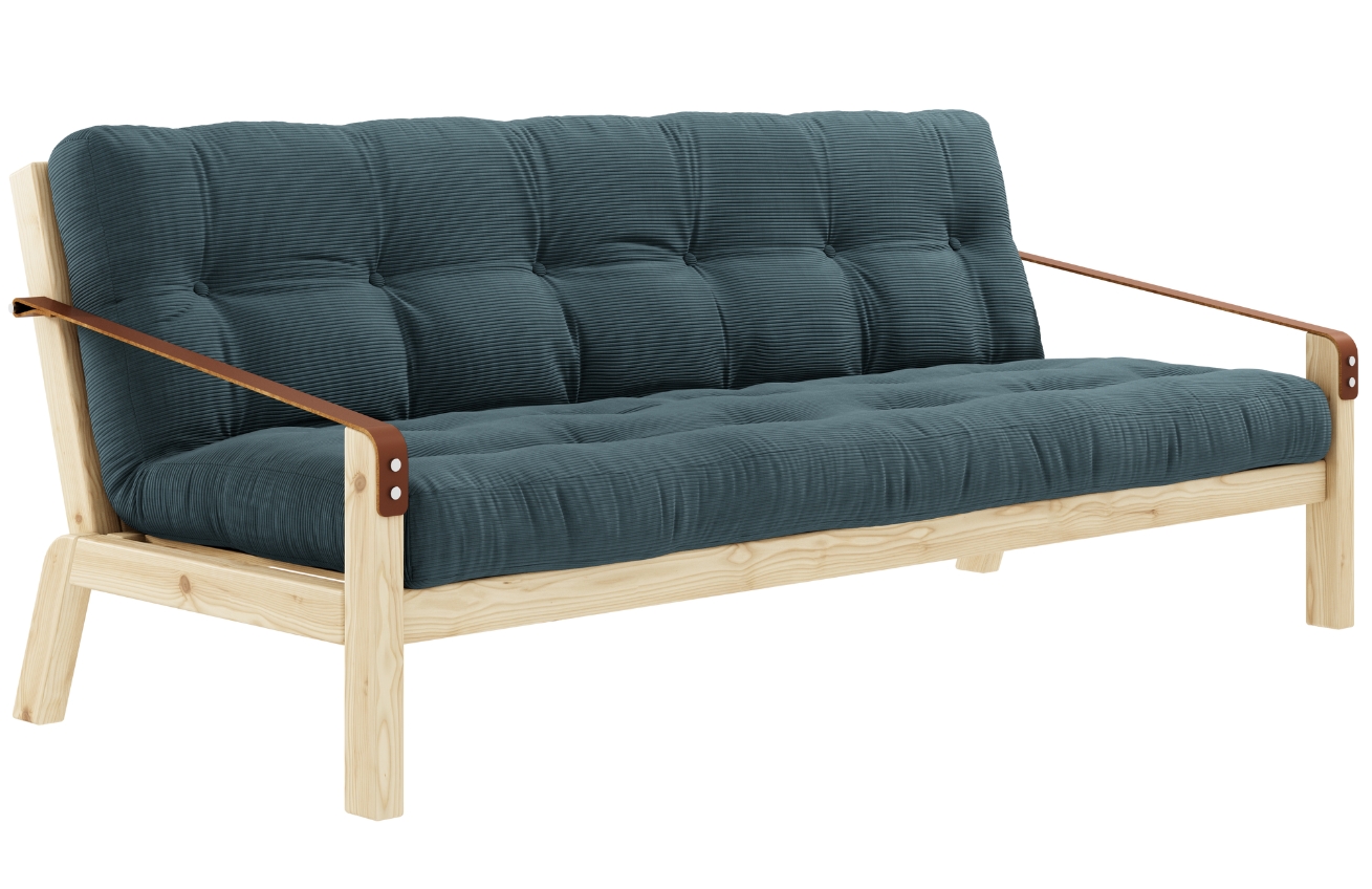 Tmavě modrá manšestrová trojmístná rozkládací pohovka Karup Design Poetry 204 cm Karup Design