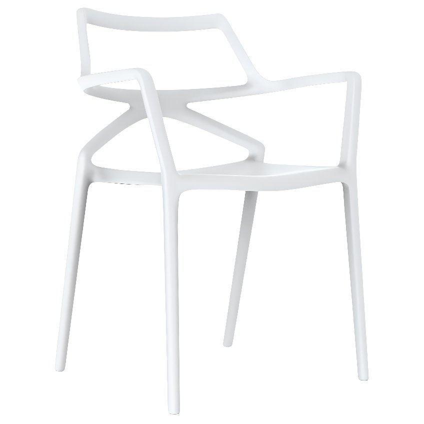 VONDOM Bílá plastová jídelní židle DELTA s područkami VONDOM