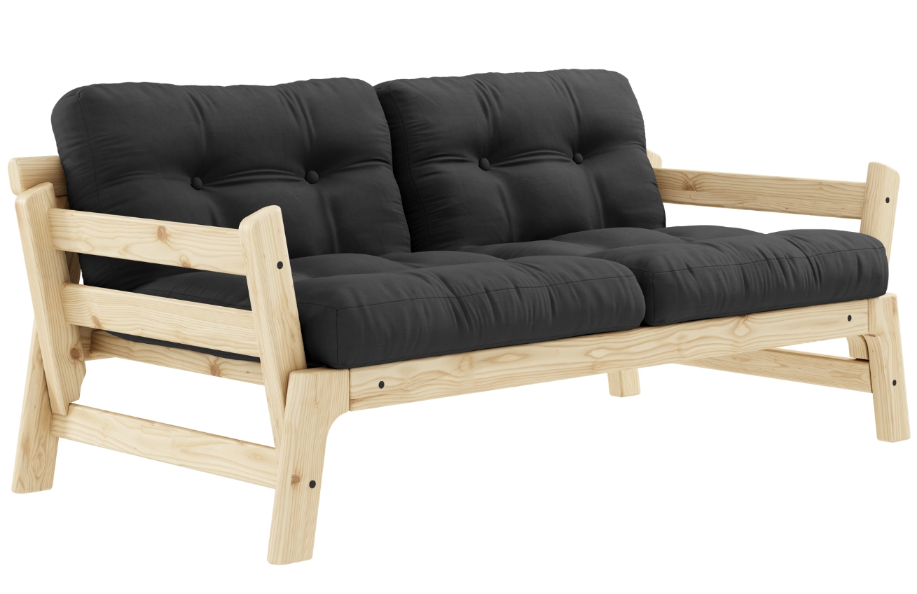 Tmavě šedá dvoumístná rozkládací pohovka Karup Design Step 158 cm Karup Design