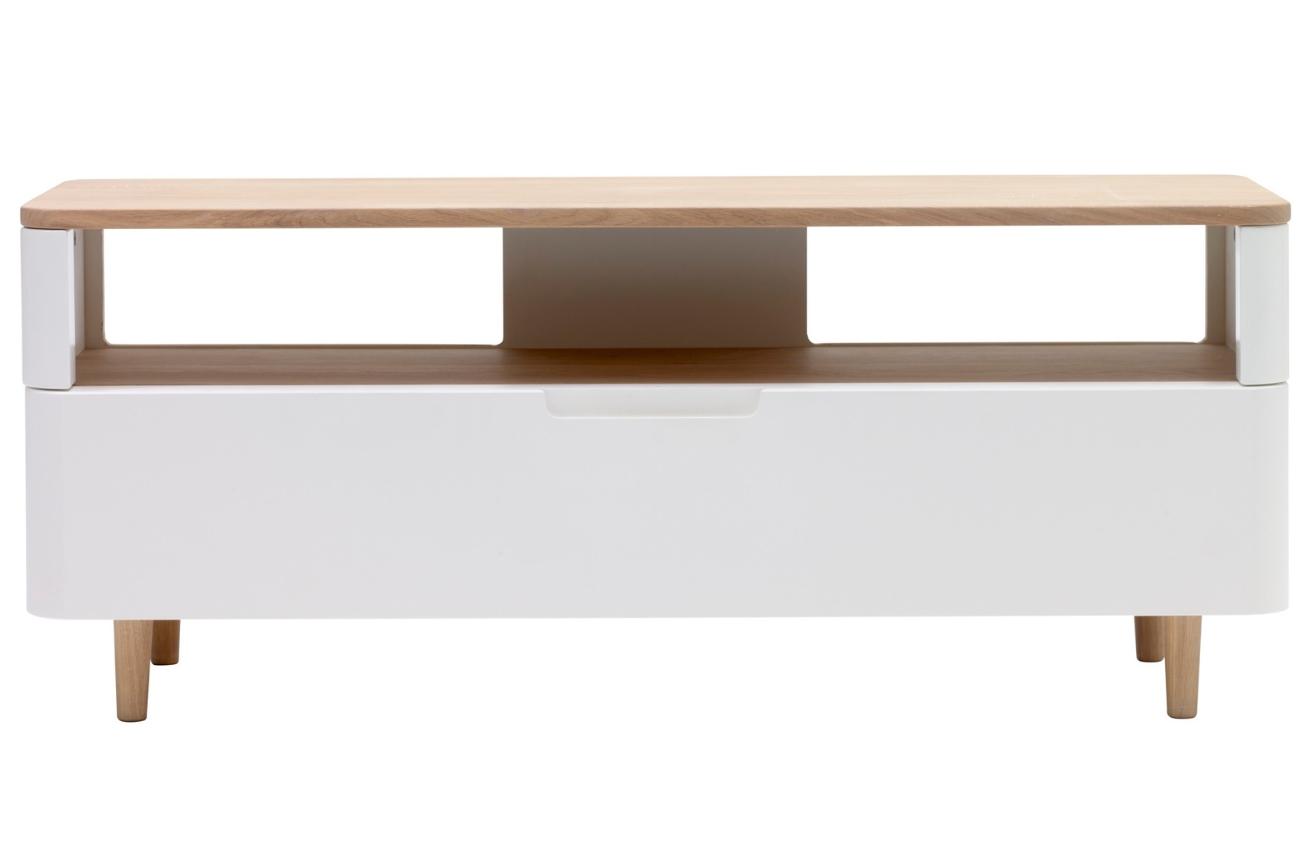 Bílý lakovaný TV stolek Unique Furniture Amalfi 120 x 40 cm Unique Furniture