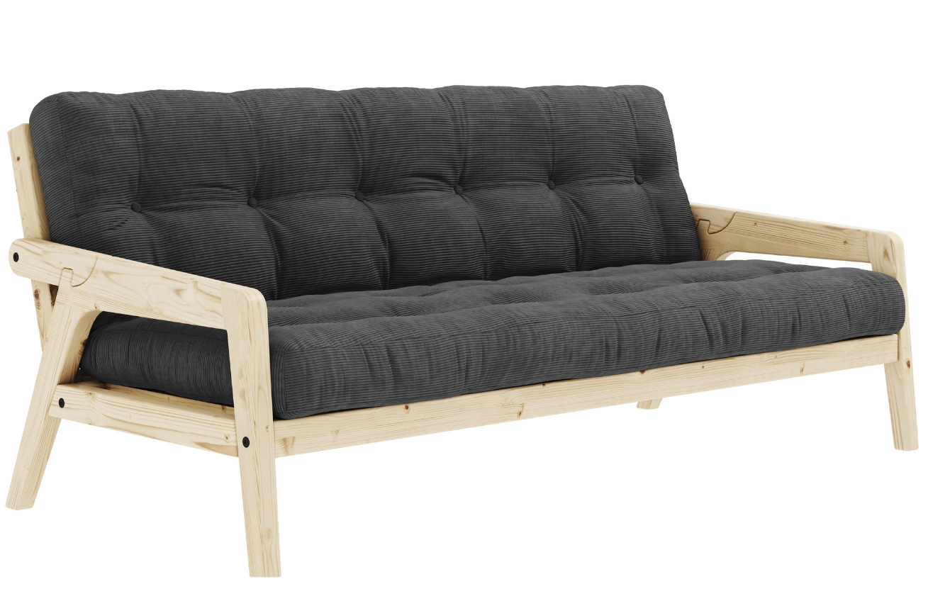 Šedá manšestrová trojmístná rozkládací pohovka Karup Design Grab 204 cm Karup Design