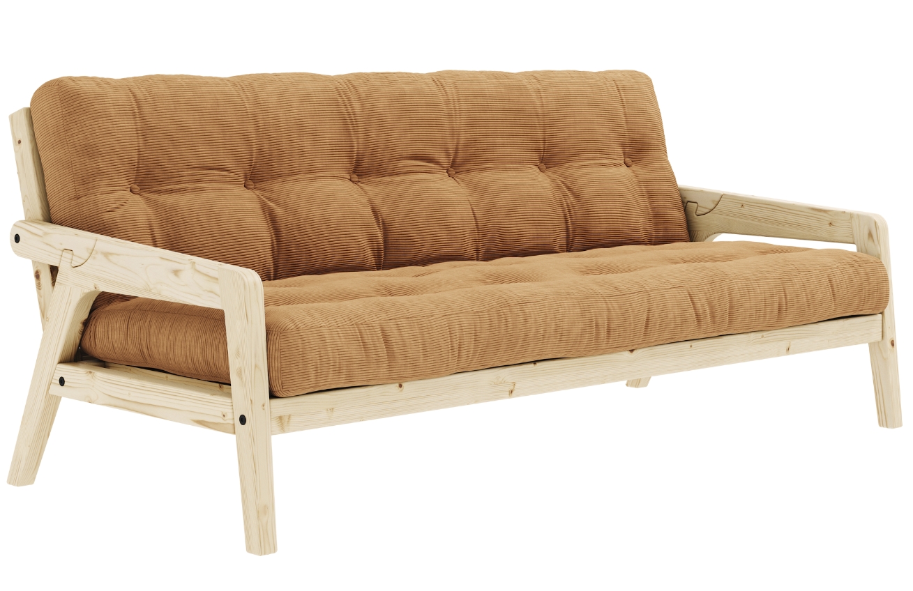 Hnědá manšestrová trojmístná rozkládací pohovka Karup Design Grab 204 cm Karup Design