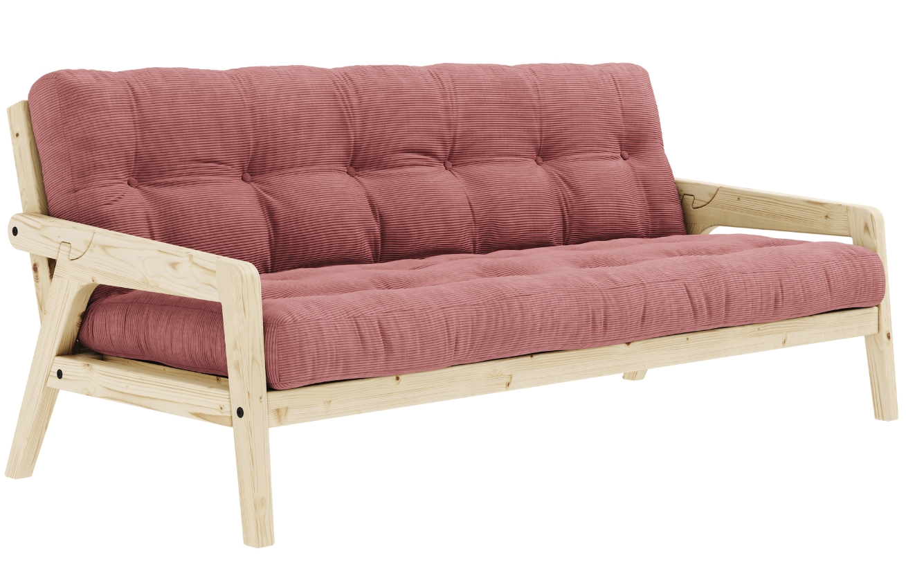 Růžová manšestrová trojmístná rozkládací pohovka Karup Design Grab 204 cm Karup Design